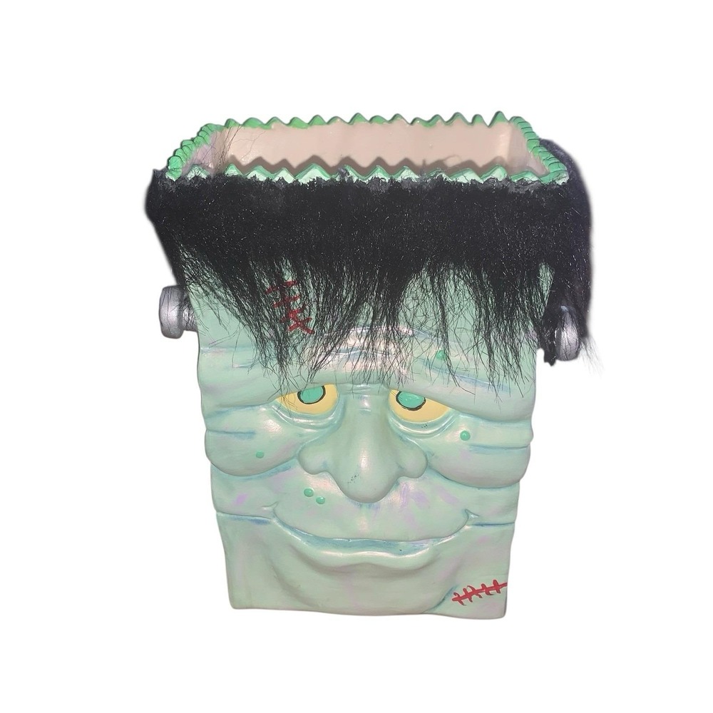 Vintage Frankenstein Head Ceramic Halloween Bag 6.5" [912]